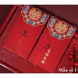 SET 10 Bao Lì Xì Đỏ, Lì Xì Đám Cưới, Bưng Quả, Bê Cháp Phong Cách Sang Trọng, Phù Hợp Cho Ngày Cưới Hỏi, Quà Tặng 5