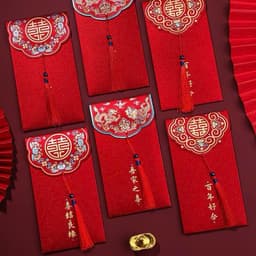 SET 10 Bao Lì Xì Đỏ, Lì Xì Đám Cưới, Bưng Quả, Bê Cháp Phong Cách Sang Trọng, Phù Hợp Cho Ngày Cưới Hỏi, Quà Tặng 7
