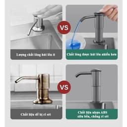 Bộ vòi hút nước rửa chén, Vòi bơm nước rửa chén kèm kệ để đồ, tự bơm hút dầu với ống dẫn silicon dài 1,2m 4