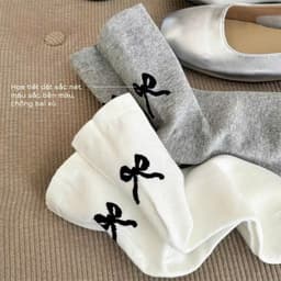 Set 5 đôi tất nam nữ , vớ cao cổ chất màu trơn Nơ sau màu phong cách hàn quốc Q3-11 2