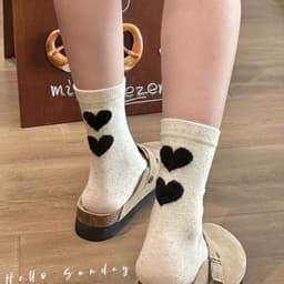 Sét 5/10 Đôi Tất Cotton Cổ Cao Màu Muối Tiêu Phối Họa Tiết  Gấu Cherry WOMEN 8