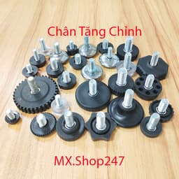 Tăng chân nhựa, đế nhựa tăng chỉnh chiều cao bàn, ghế, tủ, ren vặn 8mm loại tốt. 1