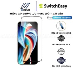 Miếng Dán Kính Cường Lực Trong Suốt SwitchEasy cho iPhone 16 Pro Max / 16 Pro, Viền Đen Mỏng, Chống Trày Xước 1