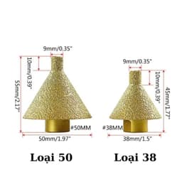 Mũi Khoan Kim Cương Hình Nón, Đá lỗ Mở lỗ Kim Cương Hình nón Phay loại 38 / 50mm❤️---- 3