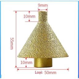 Mũi Khoan Kim Cương Hình Nón, Đá lỗ Mở lỗ Kim Cương Hình nón Phay loại 38 / 50mm❤️---- 9
