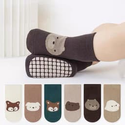 Set 5 Đôi Tất Trẻ Em Sơ Sinh Chó Trắng Cotton Tăm Chống Trơn Trượt Cho Bé Trai, Bé Gái Đi Cực Xinh SS61 { T102 } 8