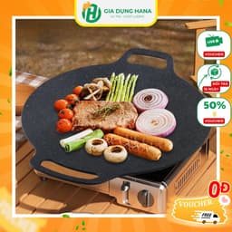 Chảo Đá Nướng Không Dầu Hàn Quốc Chống Dính Dùng Được Cho Mọi Loại Bếp Kích Thước 34CM 1