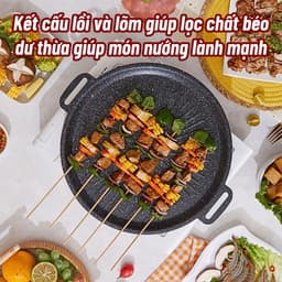 Chảo Đá Nướng Không Dầu Hàn Quốc Chống Dính Dùng Được Cho Mọi Loại Bếp Kích Thước 34CM 5