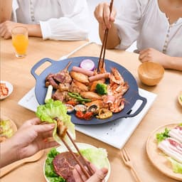 Chảo Đá Nướng Không Dầu Hàn Quốc Chống Dính Dùng Được Cho Mọi Loại Bếp Kích Thước 34CM 9