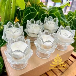 Hộp 12 Ly Nến Bơ Sen Nở, Nhiều Màu, An Toàn, Không Khói, Nến Bơ Thực Vật Cúng Dường,Thần Tài, Dâng Lễ Cháy 15H 3