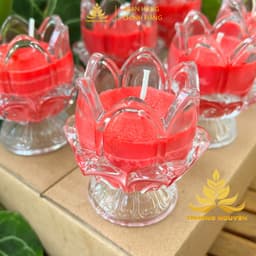 Hộp 12 Ly Nến Bơ Sen Nở, Nhiều Màu, An Toàn, Không Khói, Nến Bơ Thực Vật Cúng Dường,Thần Tài, Dâng Lễ Cháy 15H 6