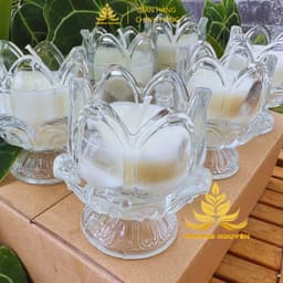 Hộp 12 Ly Nến Bơ Sen Nở, Nhiều Màu, An Toàn, Không Khói, Nến Bơ Thực Vật Cúng Dường,Thần Tài, Dâng Lễ Cháy 15H 4