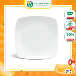 Đĩa Vuông Sứ Trắng Trơn Gốm Sứ Cao Cấp Sang Trọng Độ Bền Cao Đủ Kích Thước 1