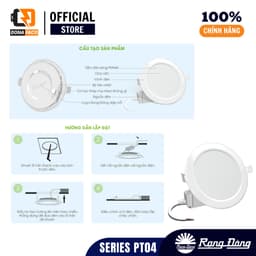 Đèn LED Panel đế mỏng âm trần Rạng Đông PT04.V2 phi 110 9W chính hãng 5