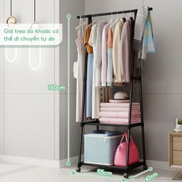 Giá/kệ Treo Quần áo Chữ A (2 Tầng) Thép Tỉnh điện và Kệ Treo Quần áo Bằng Gỗ Chữ A 1 Tầng/ 2 Tầng 2