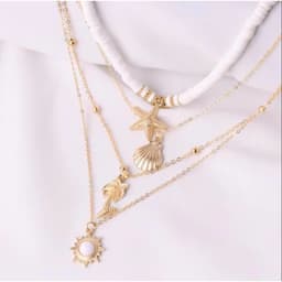 Set 4 Vòng Cổ Đi Biển Mặt Sò Ốc Biển Tự Nhiên Vintage Unisex - Phụ Kiện Đi Biển 2