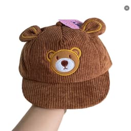Nón kết gấu [ 4tháng đến 2 tuổi ] dễ thương chất nhung tâm có khoá điều chỉnh dành cho bé đội chống nắng 6