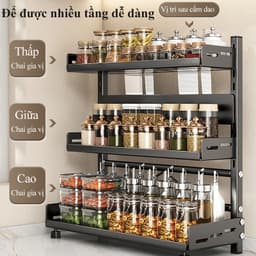 Kệ đựng gia vị nhà bếp HOMELOVE Kệ để hũ gia vị tiện dụng bằng thép carbon chống gỉ sét giúp nhà bếp gọn gàng 22 1