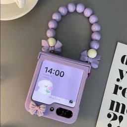 [CÓ SẴN] Bảo vệ bản lề - Ốp Z Flip6 - Flip5 - Flip4 - Flip3 pastel ngọt ngào charm nơ phủ bóng kèm dây tiểu thư cute 2