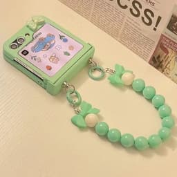 [CÓ SẴN] Bảo vệ bản lề - Ốp Z Flip6 - Flip5 - Flip4 - Flip3 pastel ngọt ngào charm nơ phủ bóng kèm dây tiểu thư cute 4