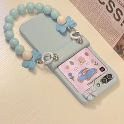 [CÓ SẴN] Bảo vệ bản lề - Ốp Z Flip6 - Flip5 - Flip4 - Flip3 pastel ngọt ngào charm nơ phủ bóng kèm dây tiểu thư cute 8