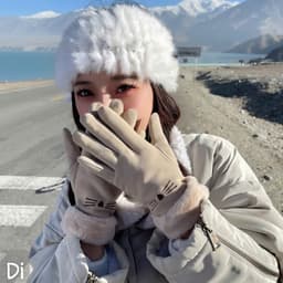 Găng tay bao tay nữ lót nỉ. Găng tay giữ ấm dùng được màn hình cảm ứng chống lạnh mùa đông 3
