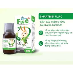 smartbibi Flu C hỗ trợ Trẻ em và người lớn có sức đề kháng kém, hay bị ho, đau rát họng, viêm họng do cảm lạnh, cảm cúm 1