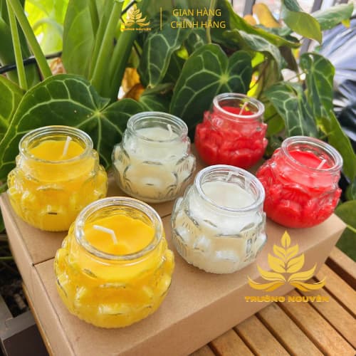 Nến Bơ Trường Organic Ly Múi Diệu Liên Hoa 150ml, 200ml Cháy 32h, 36h,  Nến Cúng, Nến Bàn Thờ, Nến Cúng Dường, Nến Sắ