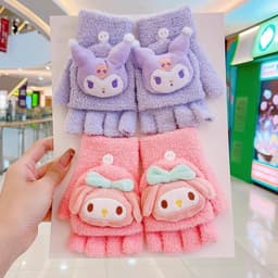Găng Tay Len Trẻ Em 3 Đến 10 Tuổi Hoạt Hình Sanrio Kuromi Cinamoroll Melody 2