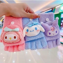 Găng Tay Len Trẻ Em 3 Đến 10 Tuổi Hoạt Hình Sanrio Kuromi Cinamoroll Melody 1