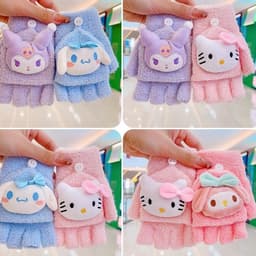 Găng Tay Len Trẻ Em 3 Đến 10 Tuổi Hoạt Hình Sanrio Kuromi Cinamoroll Melody 4