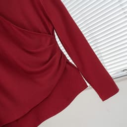 Áo thun nữ Dài tay Evalover cổ tim nhún eo  chất cotton Nhật co giãn 4 chiều Evalover 8
