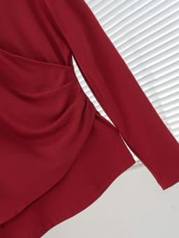 Áo thun nữ Dài tay Evalover cổ tim nhún eo  chất cotton Nhật co giãn 4 chiều Evalover 15