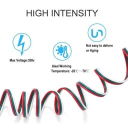 DÂY ĐIỆN 3 LÕI MẠ THIẾC 3PIN CHỐNG OXY HÓA AWG22 AWG20 AWG18 CHO LED FULL MÀU ARGB WS2812B WS2811 5