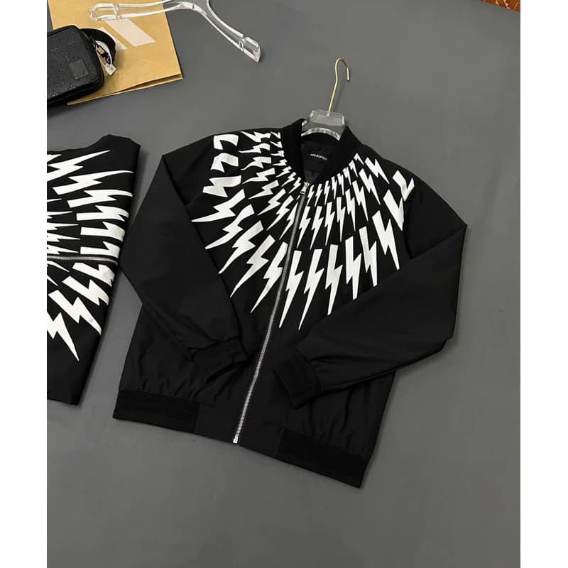 Áo khoác bomber gió tia sét 2 lớp phong cách thể thao cho nam - Jacket, Menswear