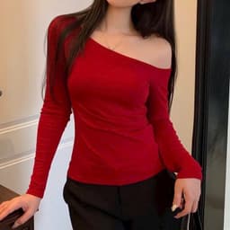 [VẢI COTTON MỊN L.1] Áo Lệch Vai Kiểu Dài Tay ôm body siêu Quyến Rũ vải thun zip mịn cho nữ m658 8