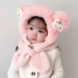 Mũ Len Trùm Đầu Đính "Tai Cà Rốt" -, Nón Len Liền Khăn Quàng Lông Thỏ Giữ Ấm Mùa Đông Đáng Yêu Cho Bé. .. 7