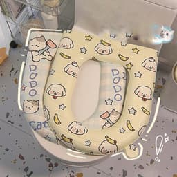 Đệm lót bồn cầu bốn mùa, Đệm lót bệ ngồi toilet chống thấm nước  in họa tiết xinh xắn 43x39cm 2