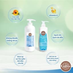 Sữa Tắm Gội 2 trong 1 cho bé Gifrer 500ml - Tinh chất Cúc Vạn Thọ Kháng khuẩn tăng cường độ ẩm - Fysoline 8