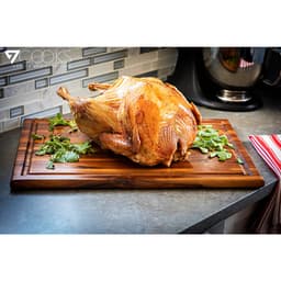 Thớt gỗ keo kích thước lớn 7COOKS có rãnh hứng nước, móc treo,miễn phí khắc tên theo yêu cầu 2