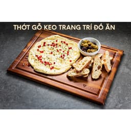 Thớt gỗ keo kích thước lớn 7COOKS có rãnh hứng nước, móc treo,miễn phí khắc tên theo yêu cầu 1