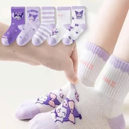 VINBEO Combo 5 Đôi Tất Siêu Nhân Người Nhện, Tất Kuromi bé gái, Tất Noel quà cho bé 1- 11 tuổi 2