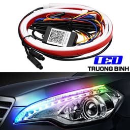 DMX004 ĐÈN LED DEMI XI NHAN FULL MÀU VỚI 2 DÂY LED NEON BẢN DẸP 12V CHO XE ÔTÔ XE MÔTÔ 1
