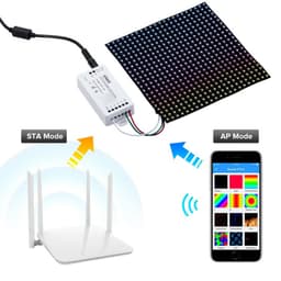 SP801E ĐIỀU KHIỂN LED FULL MÀU ARGB WS2812B WS2811 UCS1903 4 CỔNG ĐỒNG BỘ KẾT NỐI APP WIFI ART-NET 8