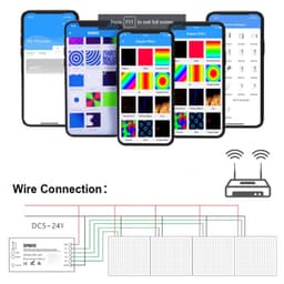SP801E ĐIỀU KHIỂN LED FULL MÀU ARGB WS2812B WS2811 UCS1903 4 CỔNG ĐỒNG BỘ KẾT NỐI APP WIFI ART-NET 7