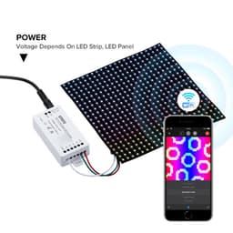 SP801E ĐIỀU KHIỂN LED FULL MÀU ARGB WS2812B WS2811 UCS1903 4 CỔNG ĐỒNG BỘ KẾT NỐI APP WIFI ART-NET 9
