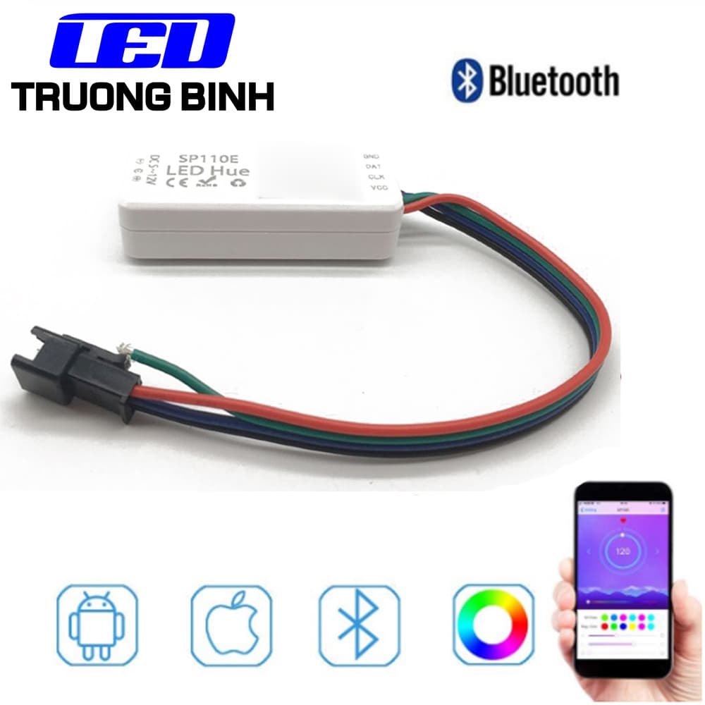 SP110E BỘ ĐIỀU KHIỂN LED FULL MÀU ARGB WS2811 WS2812B UCS1903 HỖ TRỢ APP BLUETOOTH