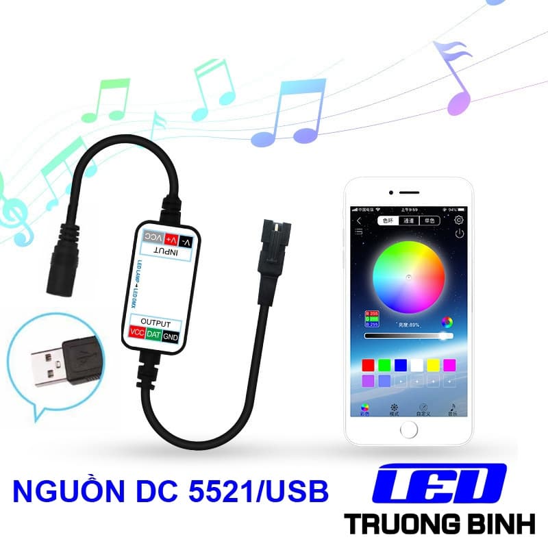 BLE001 ĐIỀU KHIỂN LED FULL MÀU ARGB NEOPIXEL WS2812B WS2811 APP LEDLAMP CHO Ô TÔ MÔTÔ