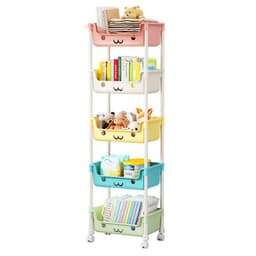 kệ đựng đồ 3 tầng đa năng ,  Xe Đẩy 4 tầng Giá Để Đồ Chơi Trẻ Em Tầng Đứng Có Bánh Xe 360 ( kệ 191) 5