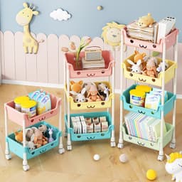 kệ đựng đồ 3 tầng đa năng ,  Xe Đẩy 4 tầng Giá Để Đồ Chơi Trẻ Em Tầng Đứng Có Bánh Xe 360 ( kệ 191) 3
